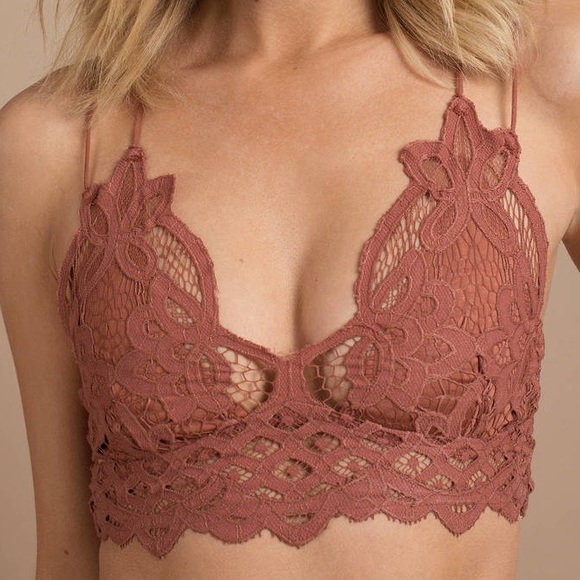 Free People Adella Rusty Rose/Copper Lace Bralette - Picture 1 of 8
